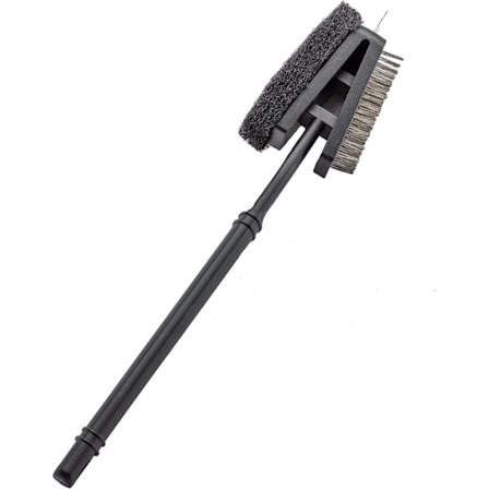 3 i 1 rustfrit BBQ grill-redskabssæt m/tang, spartel og gaffel - tilbehør til udendørs grill (grillbørste tilføjelse) 14,3 tommer