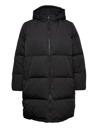 Slfmina Down Jacket B Curve Fôret Kåpe Svart Seleted Femme Curve