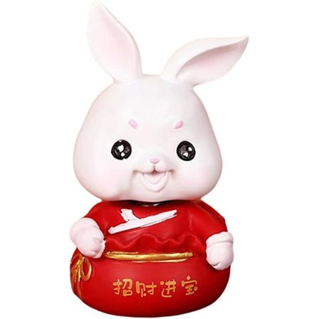 Søde kaninstatuer bil køretøj instrumentbræt ornamenter Rystende hoved Kaninfigursamling Bobble Head-figurer til bilindretning Hylde Hjem, Lucky