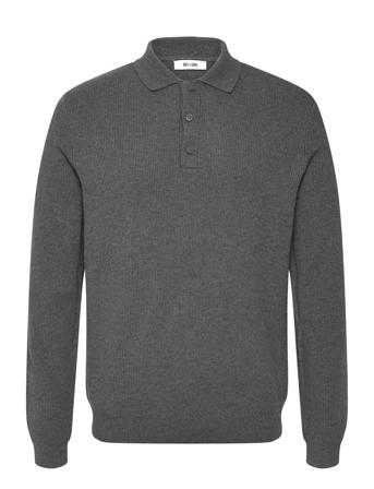 Onsphill Reg 12 Rib Ls Polo Knit ONLY & SONS Grey
