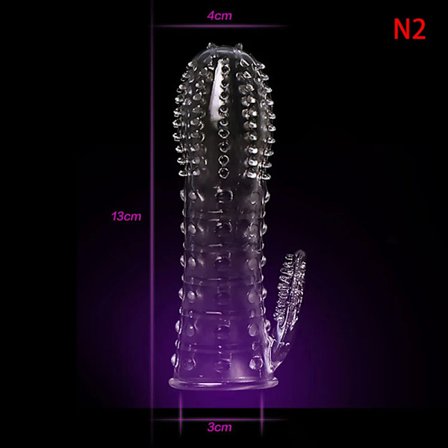 22 Stilar Mjuk Återanvändbar Kristall Hud Kuk Ärm Fördröjning Förlängning Expansion Leksaker för Vuxenfest