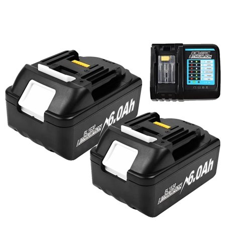 18V-batteri, 6000mAh kapacitet, Li-Ion-teknologi,2St Med 1St Laddare, 18V