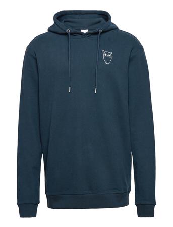 Elm Hood Small Print Owl Sweat - Go Blue Knowledge Cotton Apparel