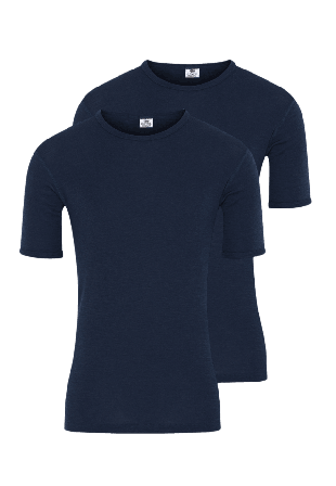 Dovre 2-pack T-shirts | Merinoull Vit Underlinnen & Herr Blå XXL