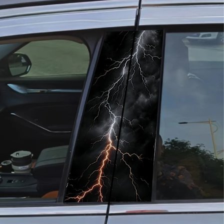 2-pak bil B-stolpe klistermærker Lynmønster bilklistermærker Biltilbehør Dørklistermærker