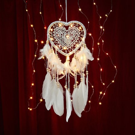 Drömfångare, Boho-stil LED-ljus Handemade för sovrum Bil Dec