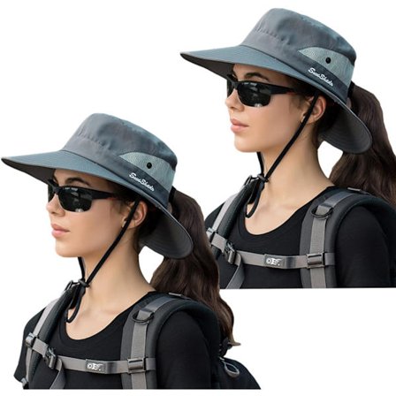 Solhat til kvinder og mænd 3u201d bred skygge UPF 50+ fiskeri strand spand hatte