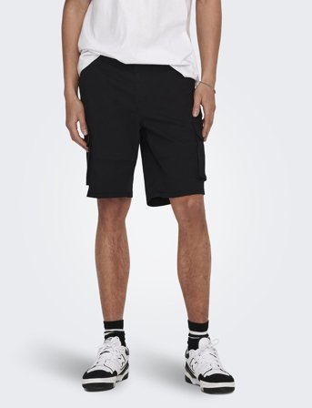 ONLY & SONS Onscam Stage Cargo Shorts 6689 Life Noos - Black - L