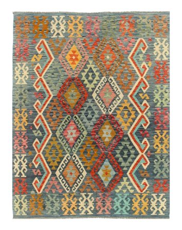 Kelim Afghan Old Style Vloerkleed Handgeweven 178X241 Donker Geel/Groen Afghanistan