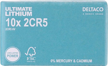 Deltaco Ultimate Lithium, 6V, 2CR5, 10 pk