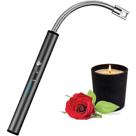 Tikysky Lighter, Fleksibel Plasma Long Neck Lighter, Genopladelig, Vindtæt, Flammeløs, Til Stearinlys, Grillning, Madlavning, Camping, Vandreture (