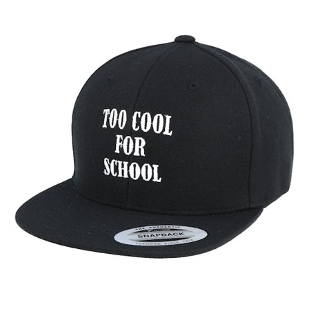 Kiddo Cap - Svart Caps - Kids Too Cool For School Black Snapback @ Hatstore