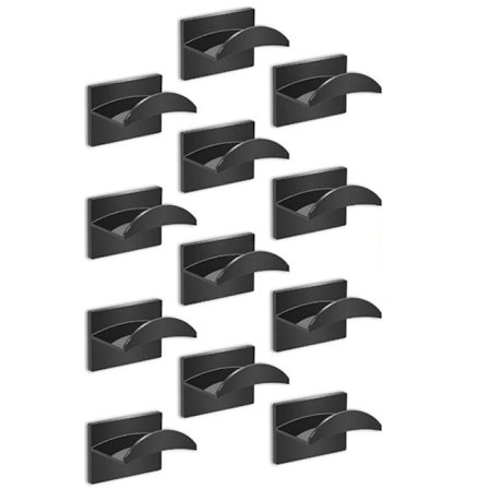 12 självhäftande vägghattar, kepshållare, för vägg, dörr, garderob, rumsdekoration