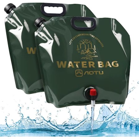 2 kpl leirintävesisäiliöpussia - 9L kokoontaitettava ulkoilmavesisäiliö hanalla, Bpa-vapaa kannettava juomavesipussi ulkoilmaan leirintään