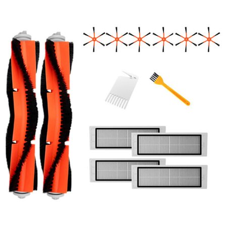 2 Hovedbørste + 6 Sidebørste + 4 HEPA-filtre Egnet til Xiaomi Vacuum 2 Roborock S50 til Xiaomi Roborock Mi Robot Dele Filtre