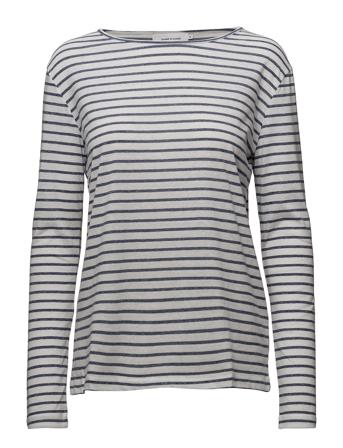 Nobel Ls Stripe 3173 T-shirts & Tops Long-sleeved Blå Samsøe Samsøe