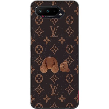 Kompatibel Mobilcover til Asus Asus ROG Phone 5 Luksuriøst monogrammønster med knust bamse i mørk modeæstetik