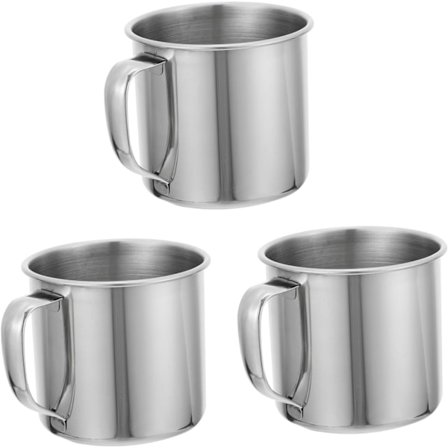 3 stk. Drikkekrus for barn Rustfritt stål Tekopper Uknuselige kopper med håndtak