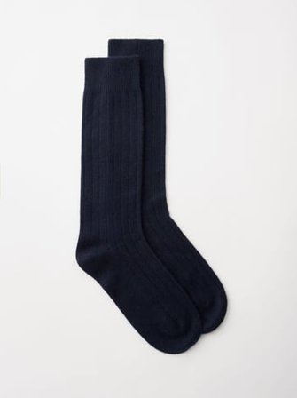 Soft Goat - Ribbed Socks - Cashmere socks baby - 36-38 - Navy