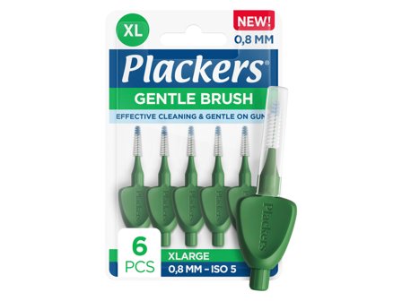 Plackers Gentle Brush Mellomromsbørste XL, 0,8 mm, 6 stk.