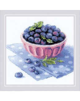 Broderikit Billede Blåbærskål - Riolis