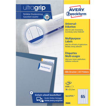 ETIKETT HVIT 38x21,2 MM