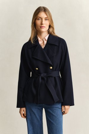 GANT Damen Kurzer Trenchcoat (L) Marineblau