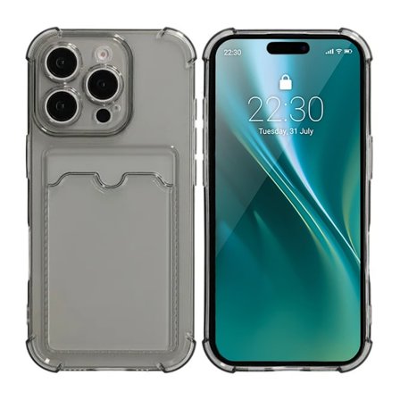 Shockproof Case with Card Holder iPhone 16 Pro Max Black