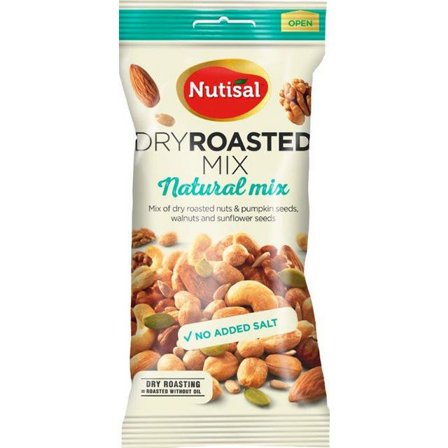 NUTISAL Nötter Natural Mix non salted 60g - Lyreco - Kök och servering - Ätbart - Bars och nötter