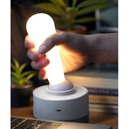 Innovativ Dimbar Tumbler-bryter Stilig og Morsom Vegg- og Skrivebordslampe Søt Oppladbar Stick-formet Lys Hvit