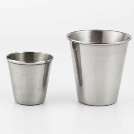 2 st rostfria muggar, stapelbara metallmuggar, 304 rostfria