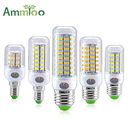 E27 LED-lampa E14 LED SMD 5730 220V majslampor 24 36 56 72LEDs Lamparas LED-ljuskrona för heminredning Ampull LED-ljus