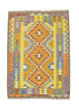90X124 Alfombra Kilim Afghan Old Style Oriental Naranja/Marrón (Lana, Afganistán) Carpetvista