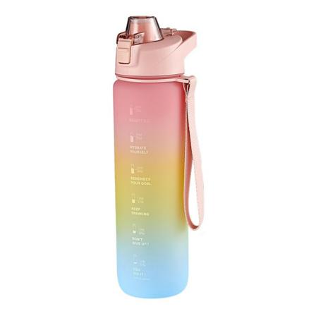 Sportvattenflaska Stor Kapacitet Utomhusgradientvattenkopp Pink 1100ml