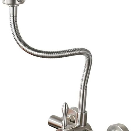 Köksblandare kran 304 rostfritt stål väggmonterad kökskran 360° kökskran