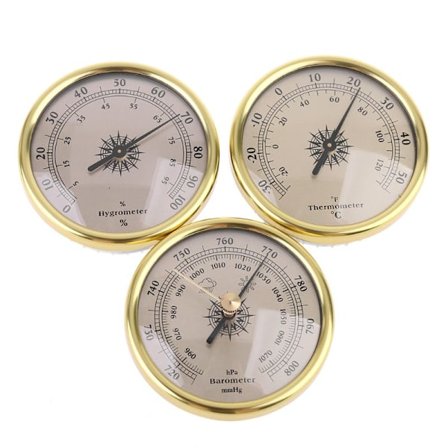 3 i 1 termometer Hygrometer Barometer 72 mm til skibe/fabrikker/laboratorier/hjem til vejrudsigt Letvægts
