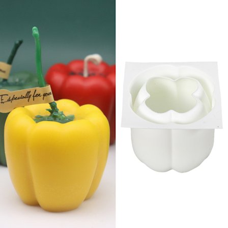 3D Bell Pepper Snake Fruit Silikone stearinlysform til DIY stearinlys