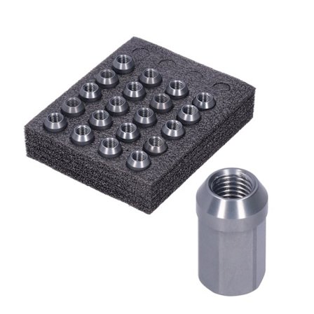 20 st hjulmuttrar M12x1,5 gänga 1,3 tum höjd 7075-T6 aluminiumlåsande hjulmuttrar titanfärg