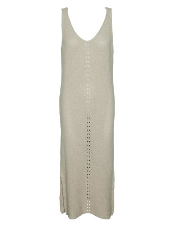 Pcketka Sl V-Neck Knit Dress Bc Cream Pieces