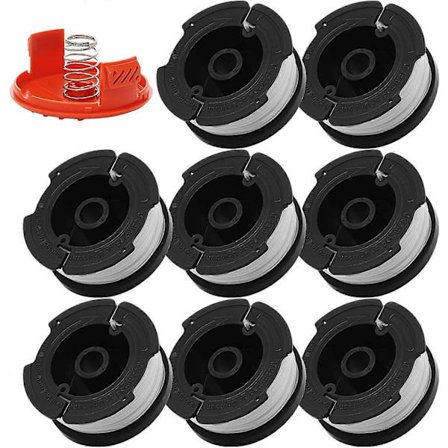 8-pakke 1,65 mm/0,065 tommer nylon trimmerline til Black and Decker, rund kerne Black and Decker trimmertråd, autofeed trimmer spole (FMY)