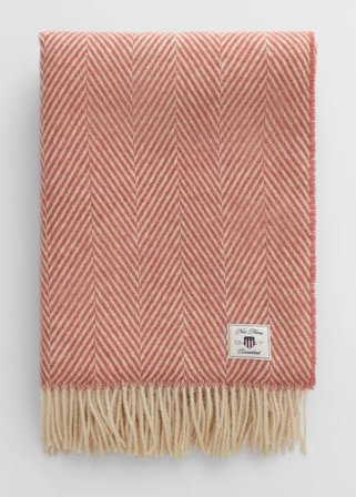 GANT Herringbone Ullpledd Faded-Brick 130x200