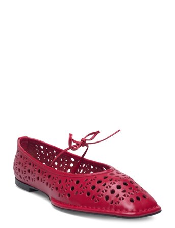 ALOHAS Sway Slit Leather Ballet Flats - Red - 39
