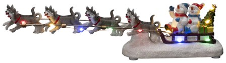 Konstsmide 4242-000 Dekorationsbelysning snögubbar med hundar, Belysning