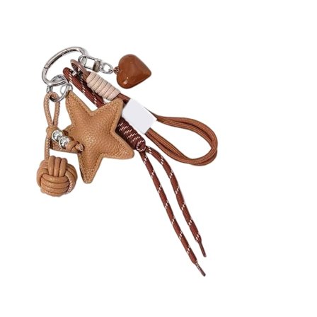 Søt og Kul Lær Nøkkelring Veske Tilbehør med Livlig Farge Lang Tids Bruk Dekorativ Sjarm