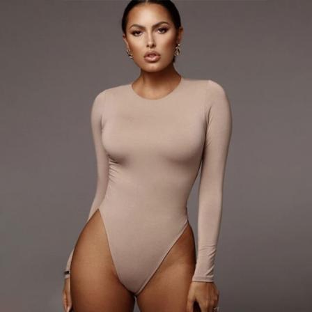 Bodysuit Slim - Långärmad Body Stretch - Beige (m) 1-pack