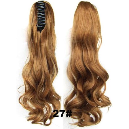 Brasiliansk Hästsvans, Hästsvans Hårförlängningar Vågigt, #27 Blond-27#