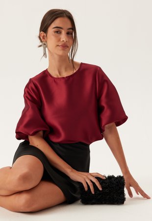 VERO MODA - Vmdaisy 2/4 O-NECK SHORT TOP - Scarlet Sage - Kläder - - Bubbleroom