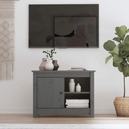 Vidaxl Tv-bänk Grå 70x36,5x52 Cm Massiv Furu Grå