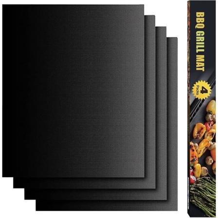 Leivontakumit, 4 kpl 50 * 40cm Grillauspaperi Tarttumaton Uusiokäyttöinen Puhdistettava, Grill Bbq Matot Sähköuuneille/hiilille/kaasulle/