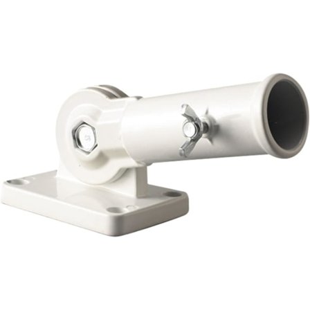 (Vit, En Storlek) Väggmonterbart Justerbart Fäste Vit Metall Flaggstång Vindsocka Bas med Skruvar Väggmonterad Flagghållare Flaggfäste Semester Ba